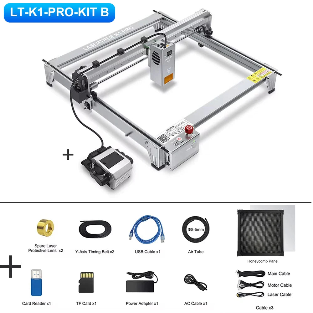 LASER TREE K1 PRO Laser Engraver with 30W 40W Laser Module Air Assist Wood Engraving Cutting Machine Woodworking Area 400X400mm