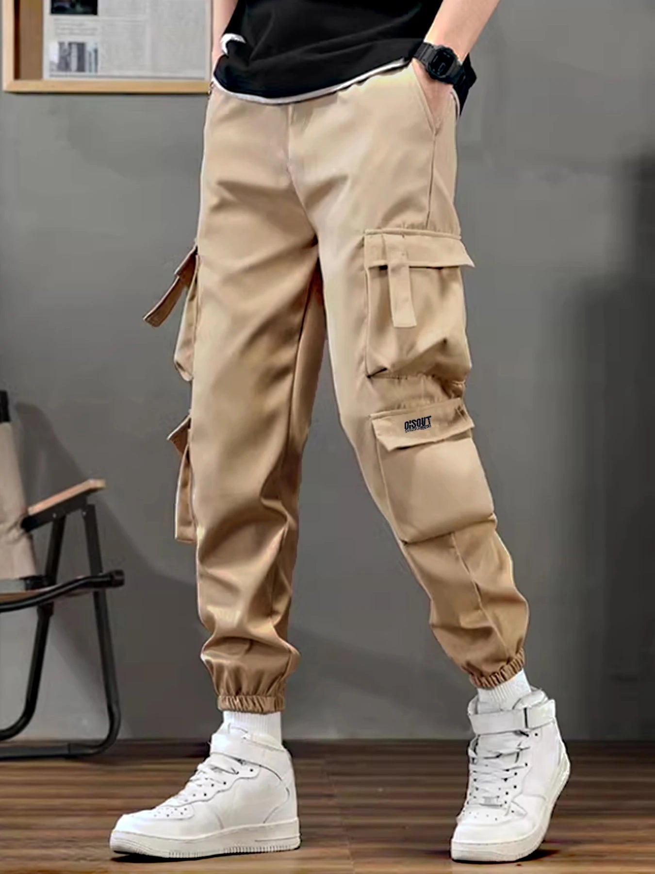 Functional work pants men's 2025 summer outdoor quick drying casual pants loose oversized straight leg pants American style