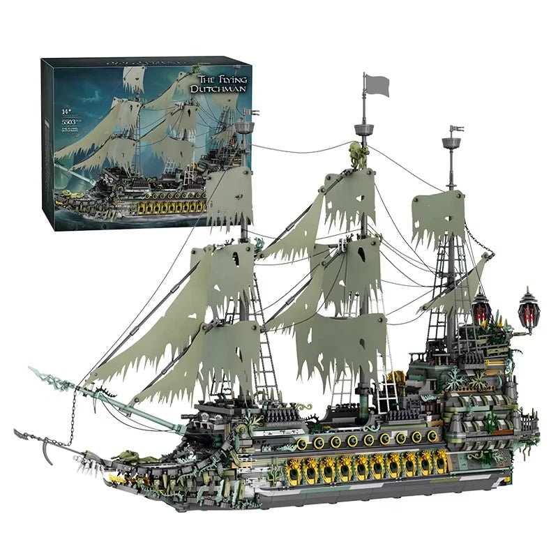 The Flying Dutchman Pirate Ship Building Blocks Classic Ghost Ship Model Bricks Desktop Decoration Kids DIY Toys Gifts