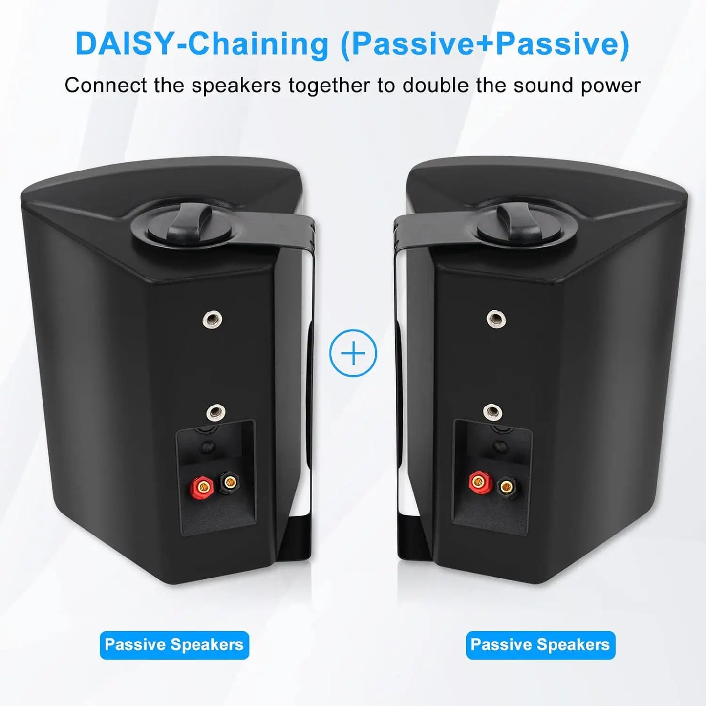 Herdio 2PCS 6.5'' 400W Outdoor Speakers Wired Waterproof Passive With Powerful Bass Wall Mount Speakers For Indoor Patio Covered