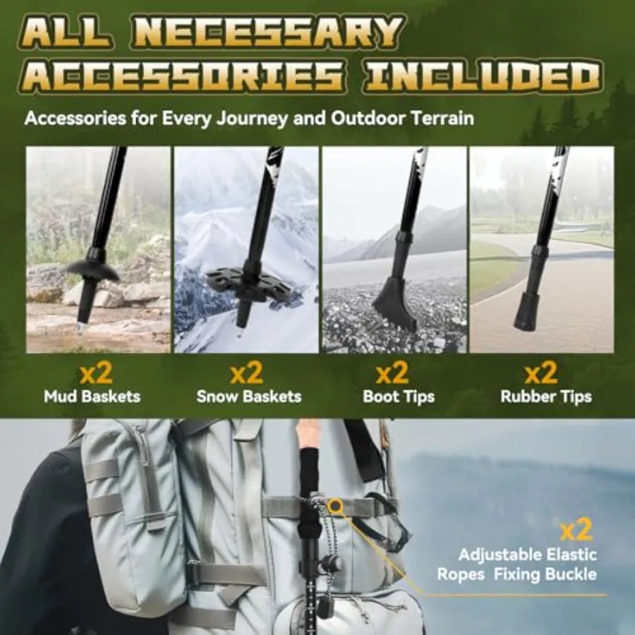 Aviation Aluminum Trekking Poles All Terrain 4 Seasons