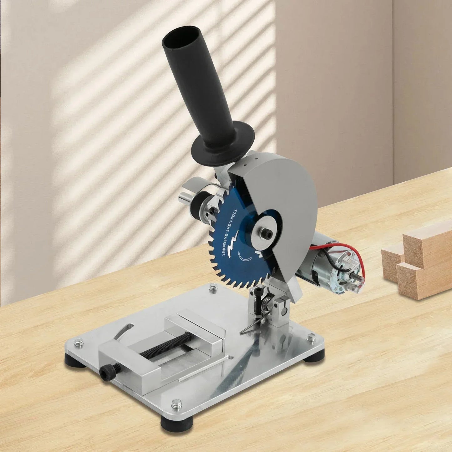 96W Table Saw Multifunction 2*Saw Blade 0-45° for Wood Steel Aluminum Cutting Saving Time 9000rpm Portable Tabletop Saw