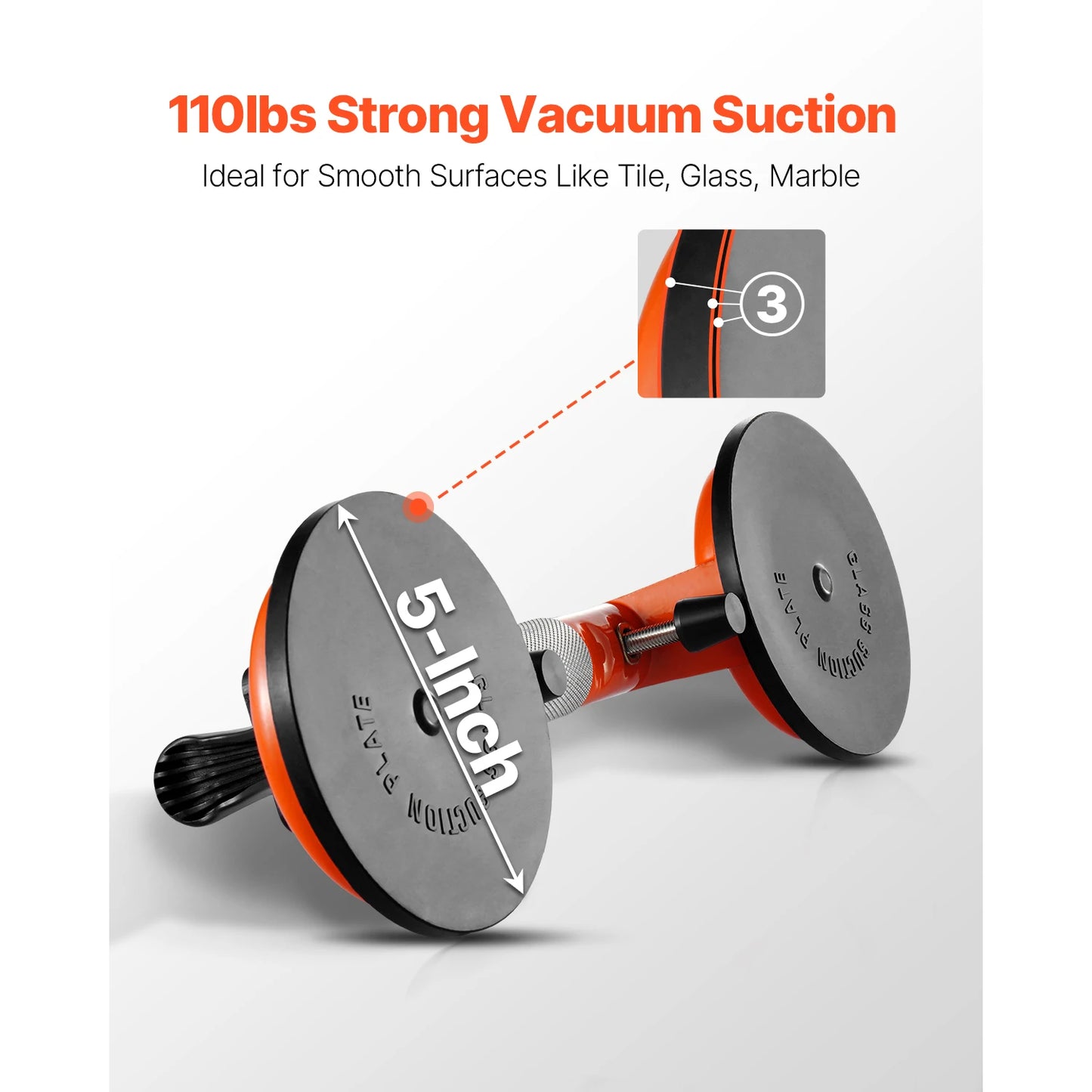 VEVOR 2 Packs Stone Seam Joiner 180° Adjustable Seamless Seam Setter with 5 in Vacuum Suction Cups Installation Tool for Tile