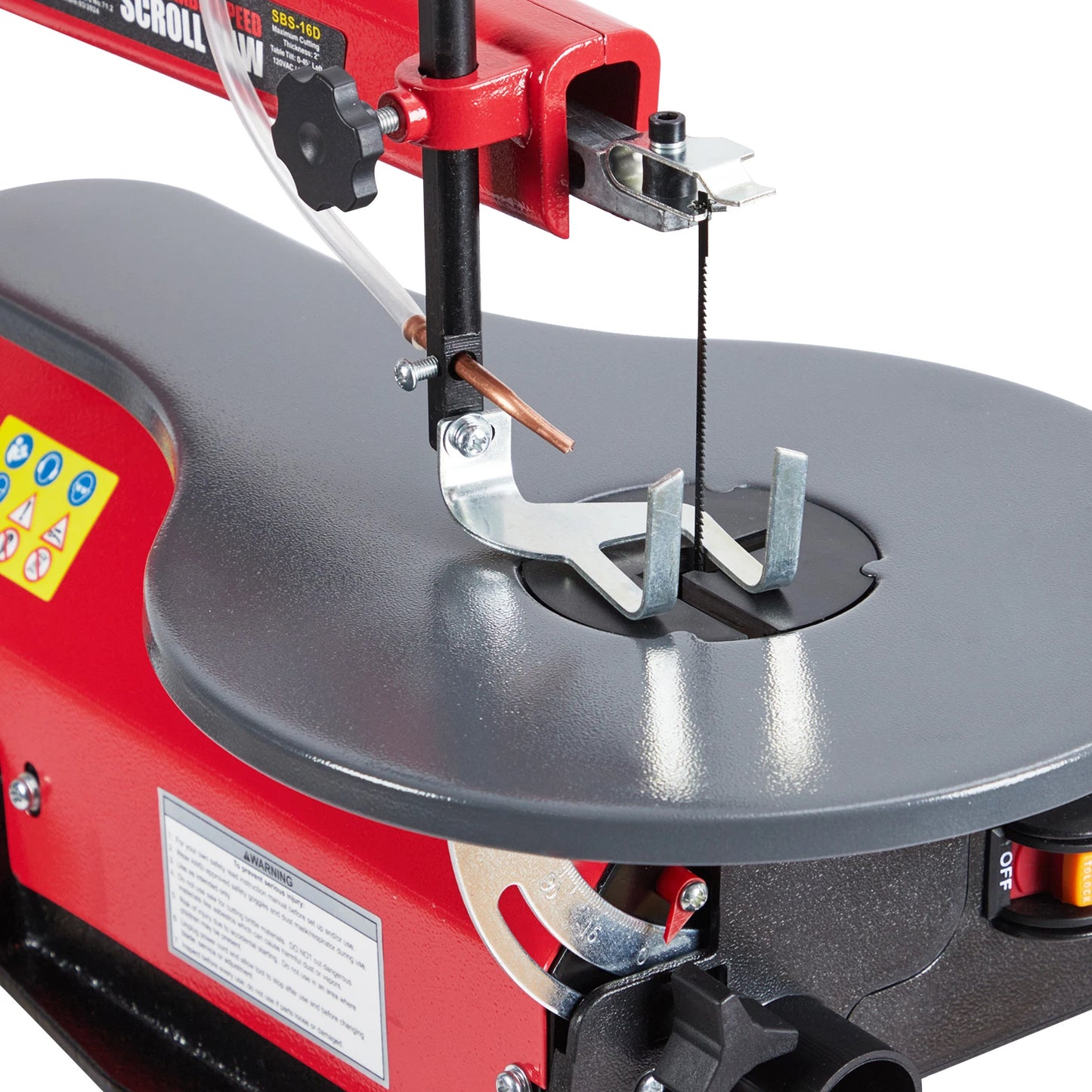 16-Inch Variable Speed Scroll Saw With Extra-Large Adjustable Tilting Work Table for Woodworking