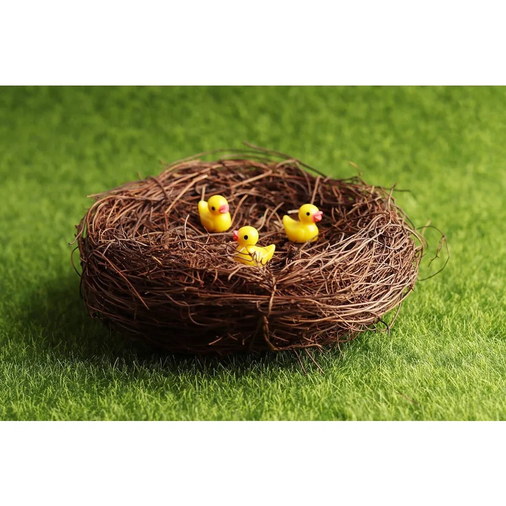 exasinine 10 pcs 5.5'' artificial bird nest for crafts, easter, party, wedding, patio garden, succulent planter, moss landscape,