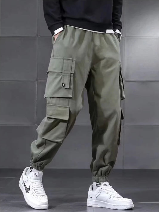 Functional work pants men's 2025 summer outdoor quick drying casual pants loose oversized straight leg pants American style
