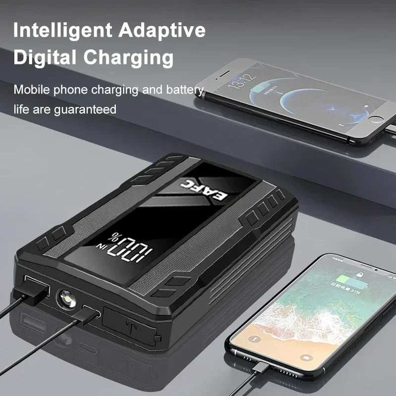 EAFC 1000A/1200A Jump Starter Power Bank Portable Charger Starting Device for 3.0L Emergency Car Battery Jump Starter