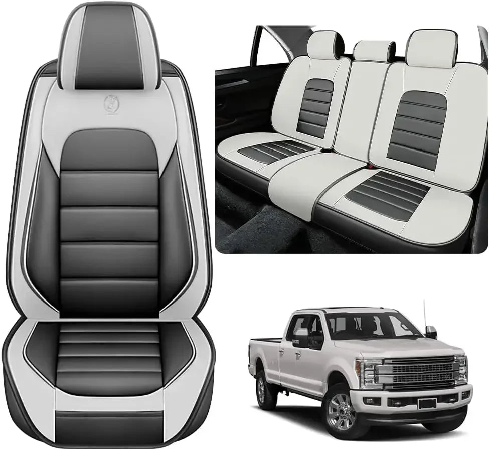 Seat Covers Fit for Toyota Tacoma 2006-2024, Waterproof Nappa Leather Full Coverage Truck Seat Cover, Muscle Sport Style Auto In