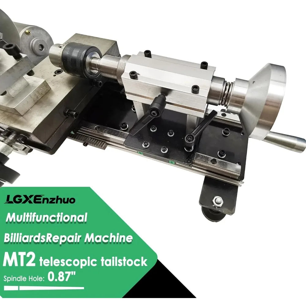450W Pool Cue Lathe 0-2000RPM Billiard Cue Lathe Machine 0.87" Spindle Hole for Billiard Stick Repairing Turning Drilling