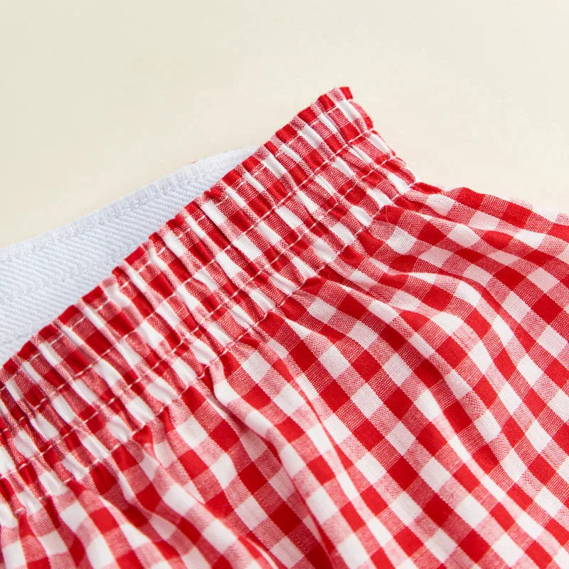 Fashion Pure Cotton Plaid Women's Shorts Casual Underwear Home Use Sexy Slim Fit Wide Leg Pants Breathable Bright Briefs Outdoor