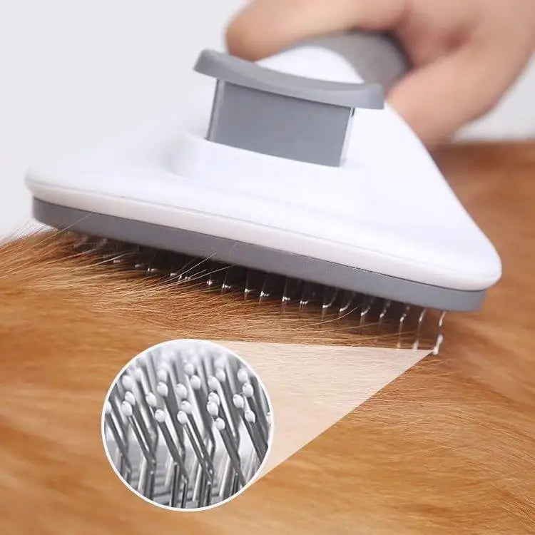 Quick One-Click Pet Hair Comb - Efficient Shedding Tool for Dogs & Cats, Removes Loose Fur, 1pc Cleaning Needle Brush for Groomi