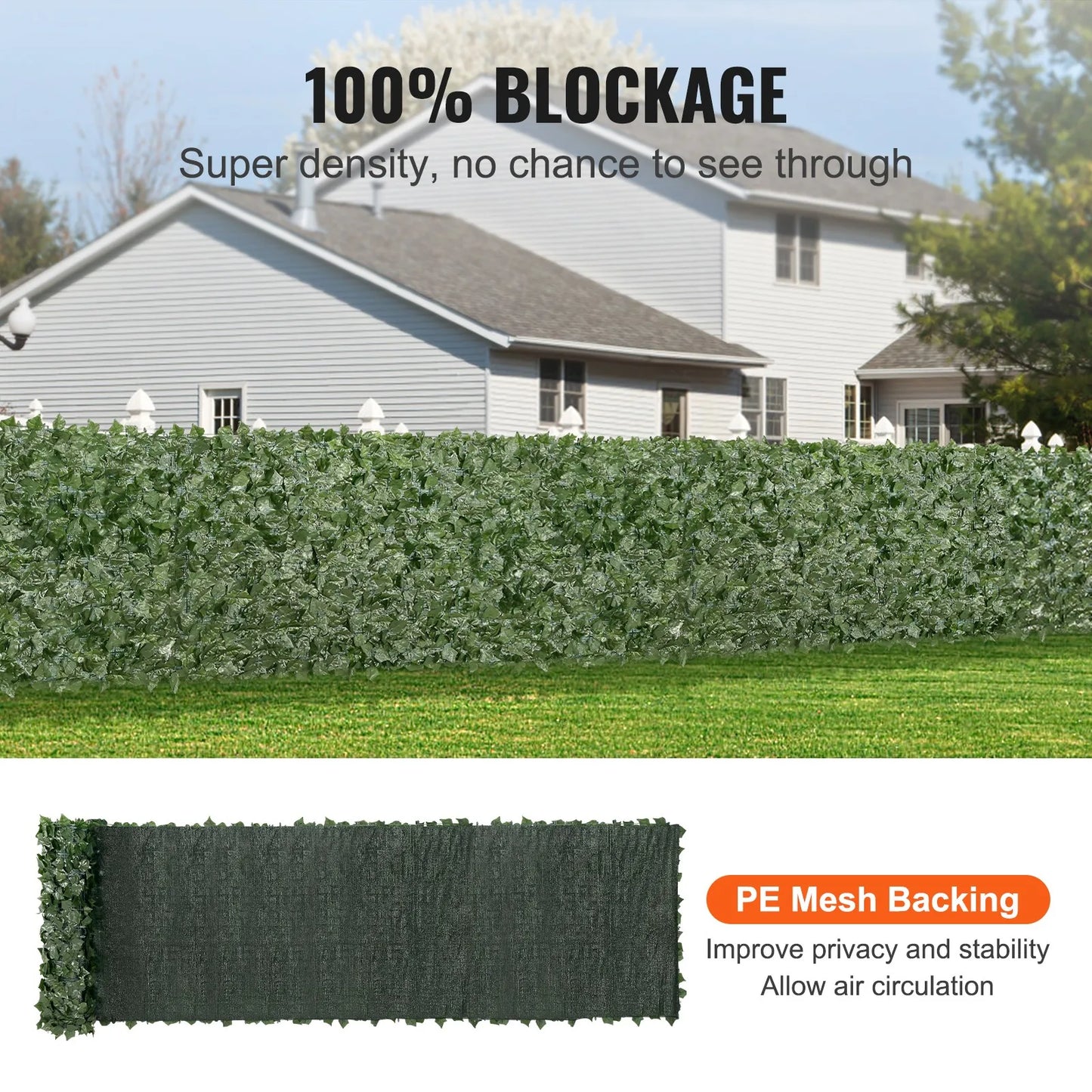 Artificial Ivy Privacy Fence Screen 39x198 Mesh Backing