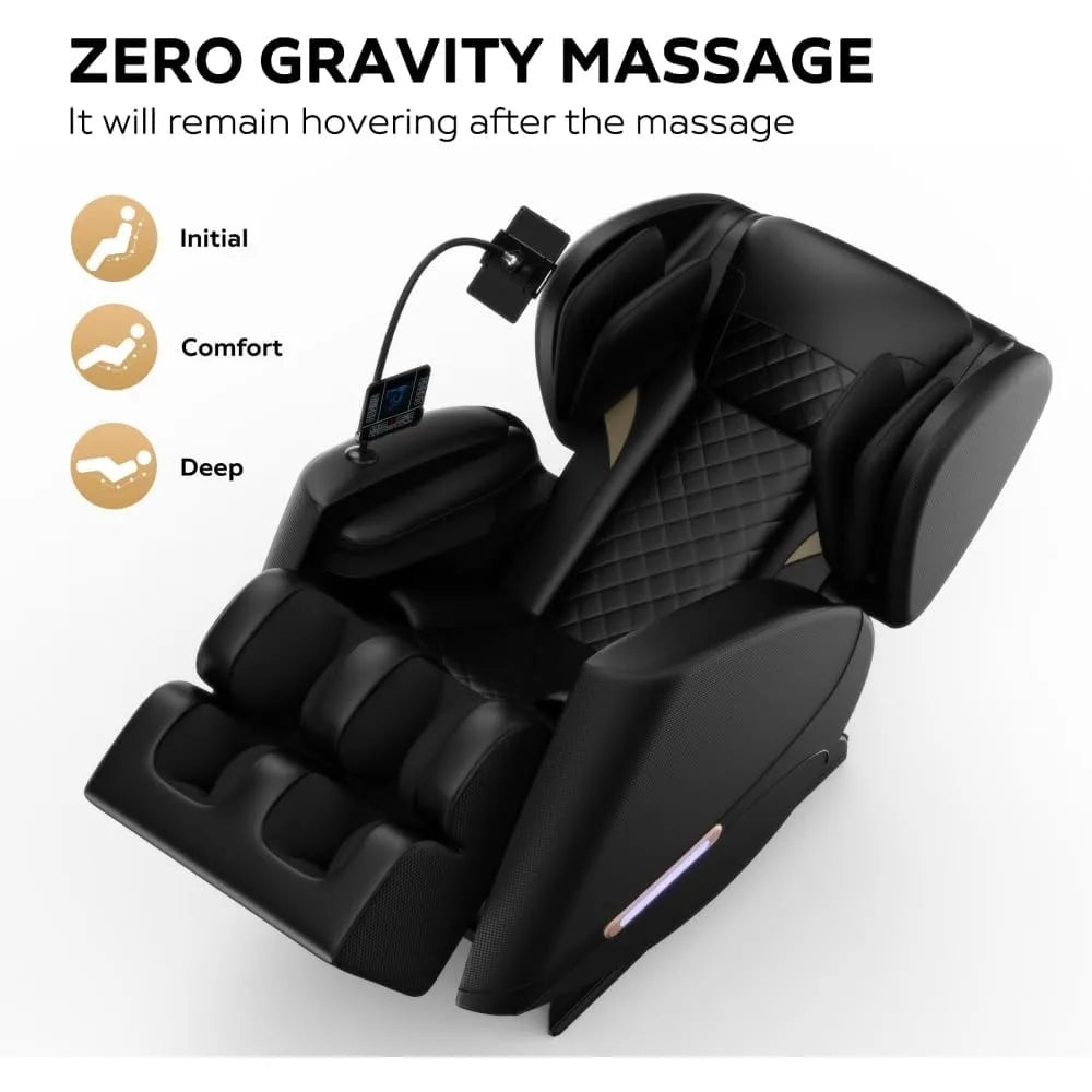 L-Shaped Full Body Massage Chair Recliner – Zero Gravity Reclining Chair with Air Pressure Massage for Adults