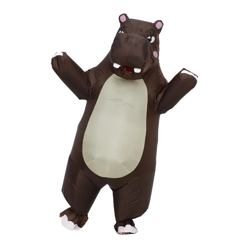 Hippopotamus Inflatable Clothing Animal Adult Character Cosplay Mascot Outdoor Party Shop Promotion Prop Set