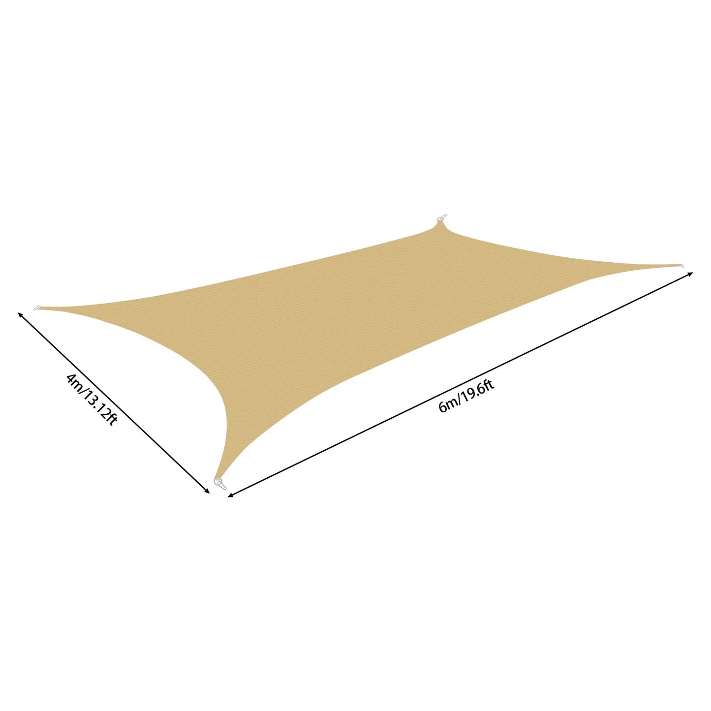 HDPE Outdoor Sunshade Sail 13.12x19.69ft UV Resistant