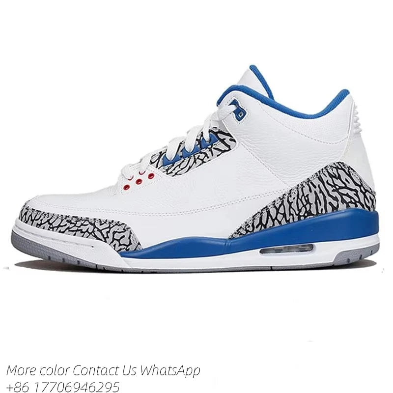 Designer 3 Shoes Sneakers 3 Blue Mens Womens 3s Black Cement Lvory Fear Pack Shoe Midnight Navy Woman Brown shoes