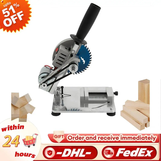 96W Table Saw Multifunction 2*Saw Blade 0-45° for Wood Steel Aluminum Cutting Saving Time 9000rpm Portable Tabletop Saw