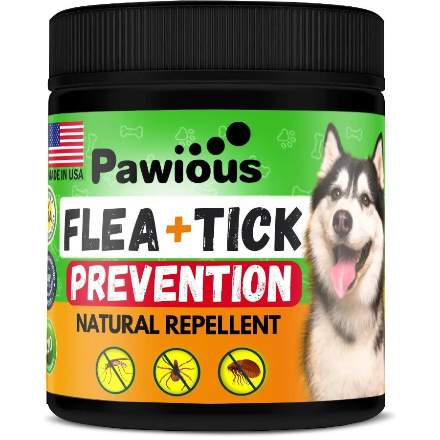 Flea and Tick Prevention for Dogs Chewables Natural Dog Flea and Tick Control Supplement Flea Tick Chews for Dogs Oral Flea Pil