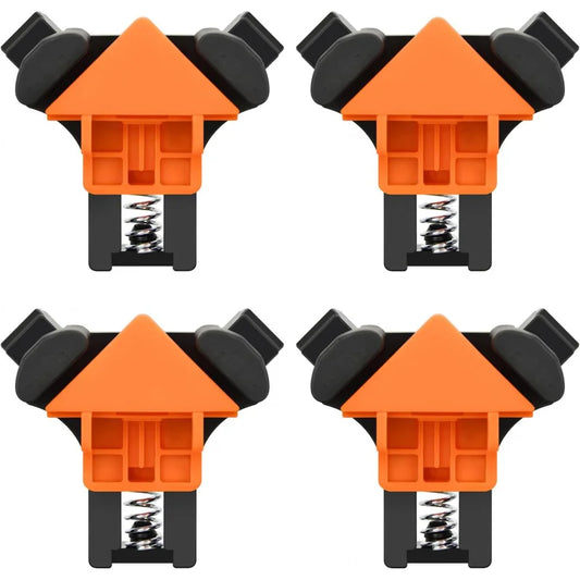 4 Plastic Corner Clamp, 90 Degree Right Angle Woodworking, Adjustable Spring Loaded(4 )