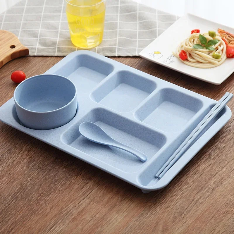 Ceramic Dividing Dinner Plate Breakfast Fruit Tray White Porcelain Restaurant Home Divided Food Dishes Adult Tableware