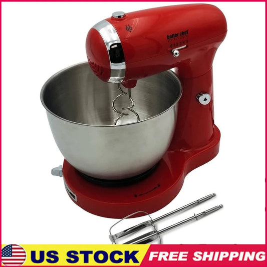350W Stand Mixer with 3.5qt Stainless Steel Bowl Beaters Dough Hooks 5 Speed Settings Compact Design Dishwasher Safe Accessories