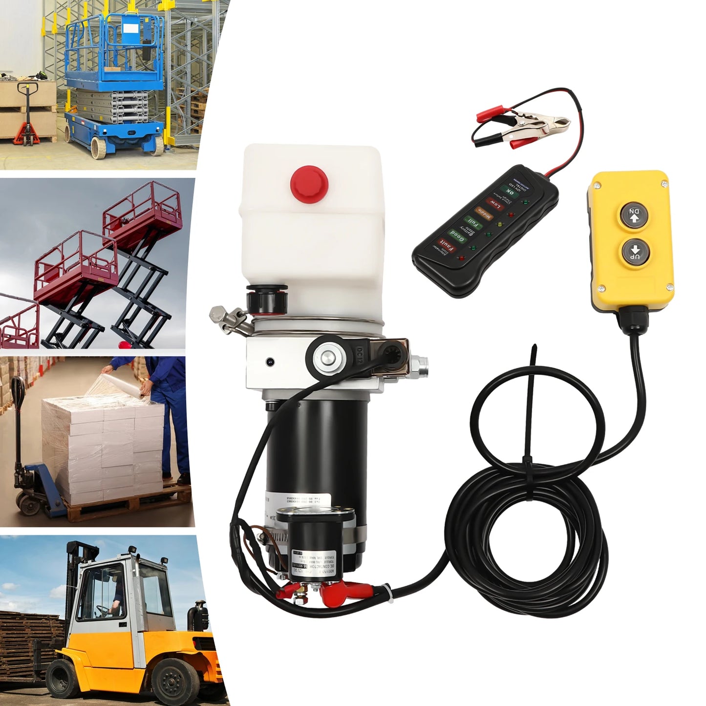 DC 12V Hydraulic Power Unit Hydraulic Pump Single Acting Pump 800W for Truck, Dump Trailer