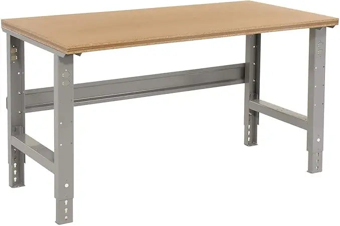 Adjustable Height Workbench C-Channel Leg, 72" W x 30" D, 1-1/2" Shop Top Square Edge, Gray