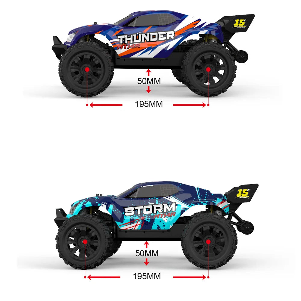 JIUSI MT14R 1/14 RC Racing Car 3S Battery 4WD 80km/h Brushless Motor 2.4G Remote Control 35C High Speed Off-road RC Truck