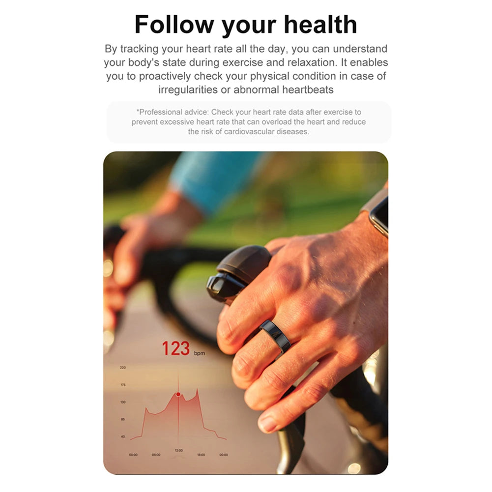 R02 Smart Ring Heart Rate Tracker 5.0 Bluetooth-Compatible Blood Oxygen Tracker Multi-sport Modes Wearable for Android for IOS