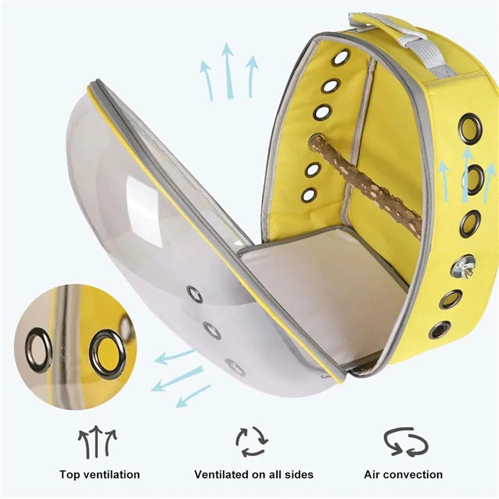 Bird cage Pet Parrot Carrier BirdsTravel Bag Backpack Space Capsule Portable and Breathable Sightseeing Outdoor Transparent Bird