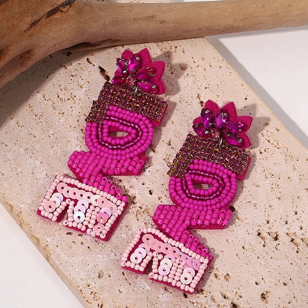 AENSOA Bohemian Starfish Seed Bead Drop Earrings Women