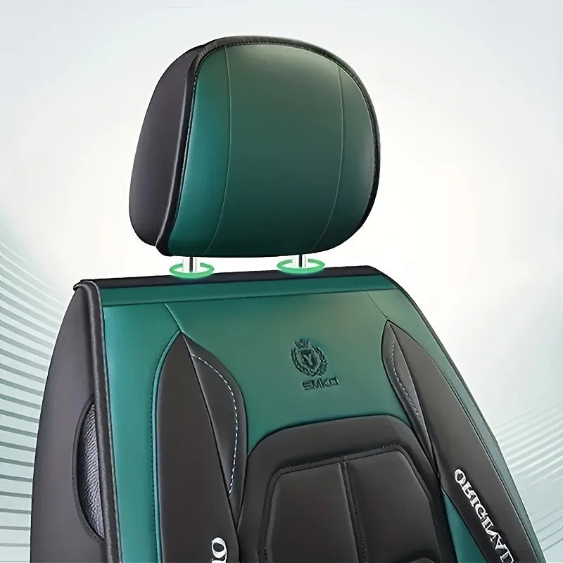 Comfort Edition 5-Seater PU Leather Seat Covers - 2 Headrests Included, Wear-Resistant, Easy to Clean, Full Car Interior Refresh