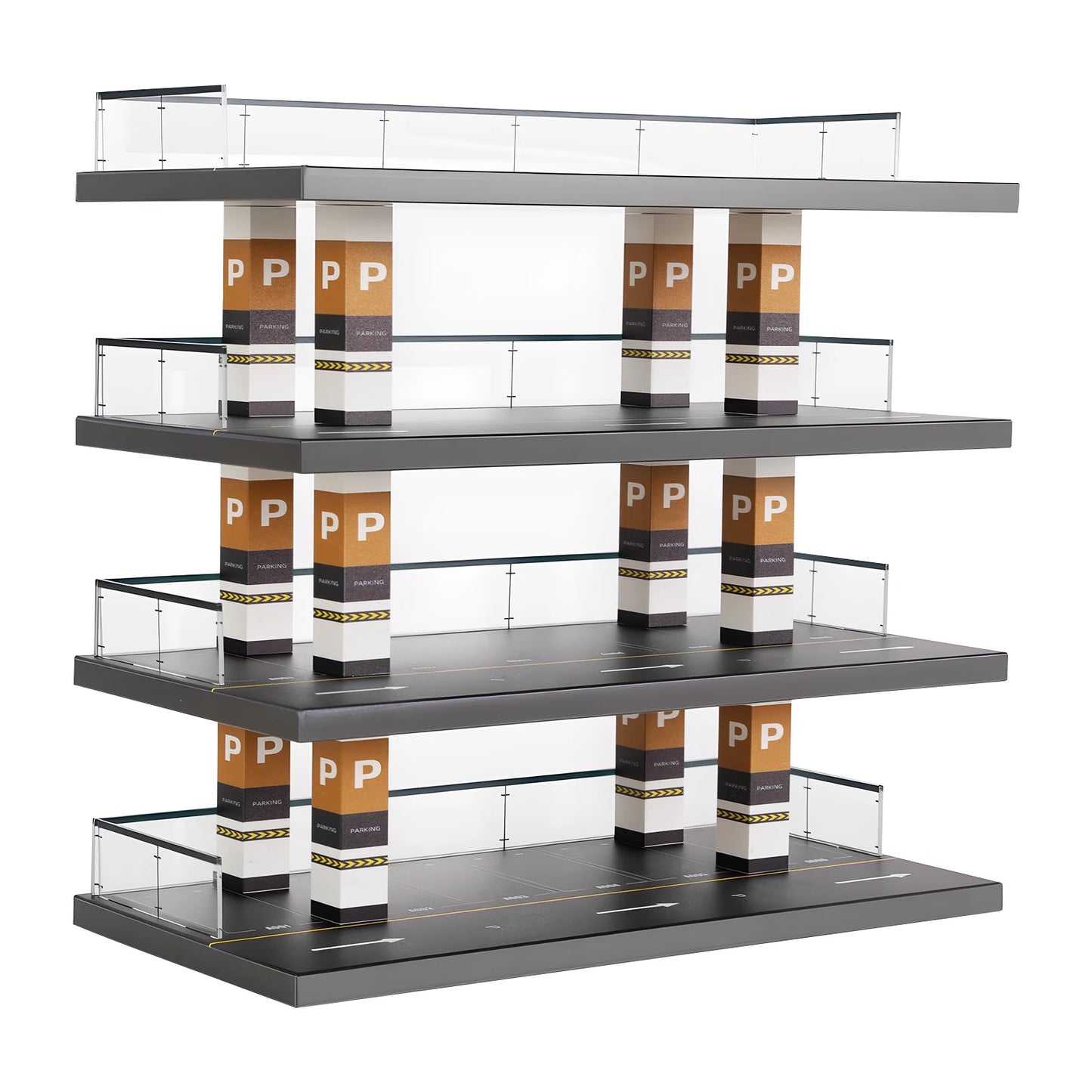 1:64 Scale Model Car Display Case – 4-Tier Acrylic & Wood Garage Diorama with Storage & Dust Protection