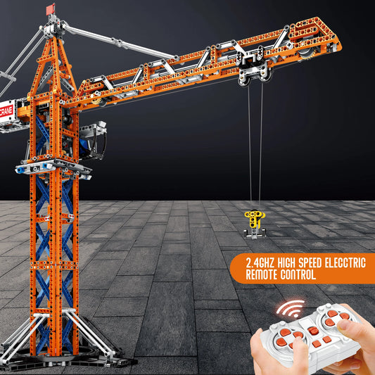 1288PCS Remote Control Tower Crane Building Blocks MOC Model Tower Crane Electric Technology Bricks Children's DIY Assembly Toys
