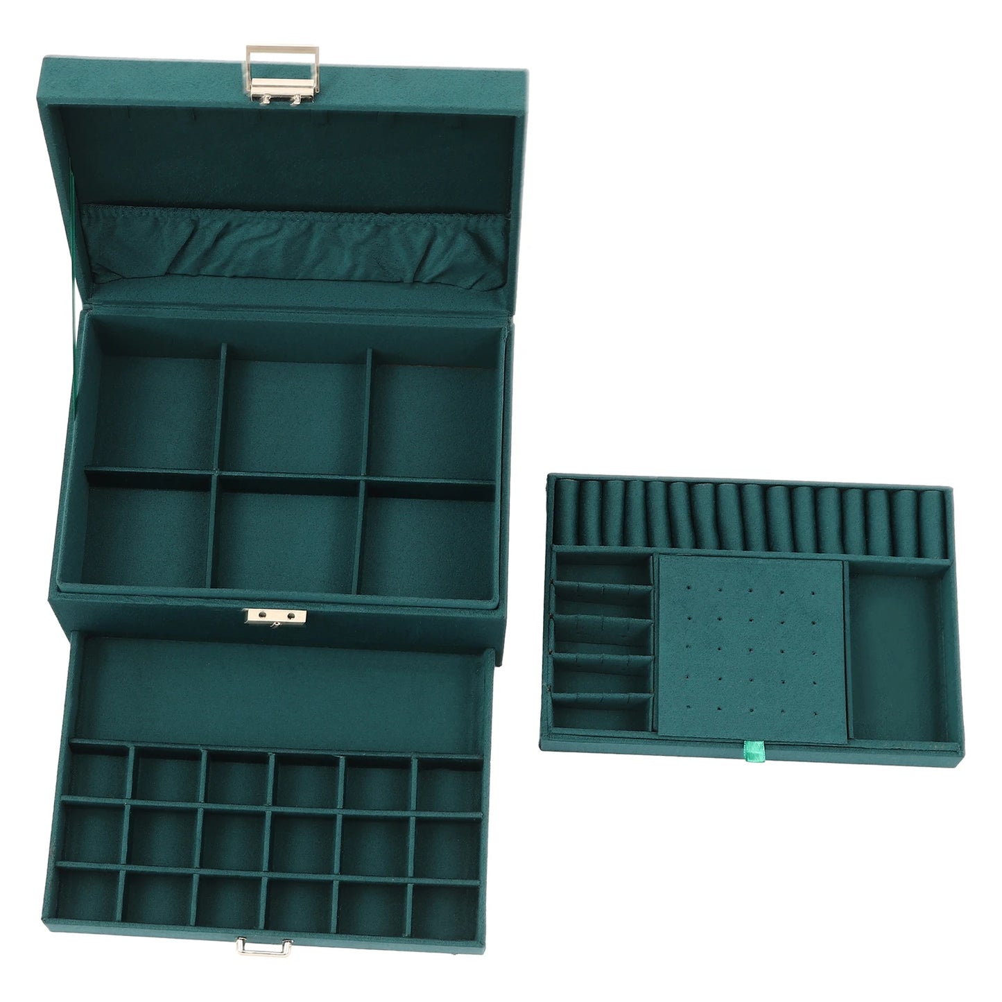 Jewellery Box Organiser, 3 Layers Jewelry Boxes for Women Girls, Large Jewelry Storage Case Drawer Cabinet Necklace Organizer