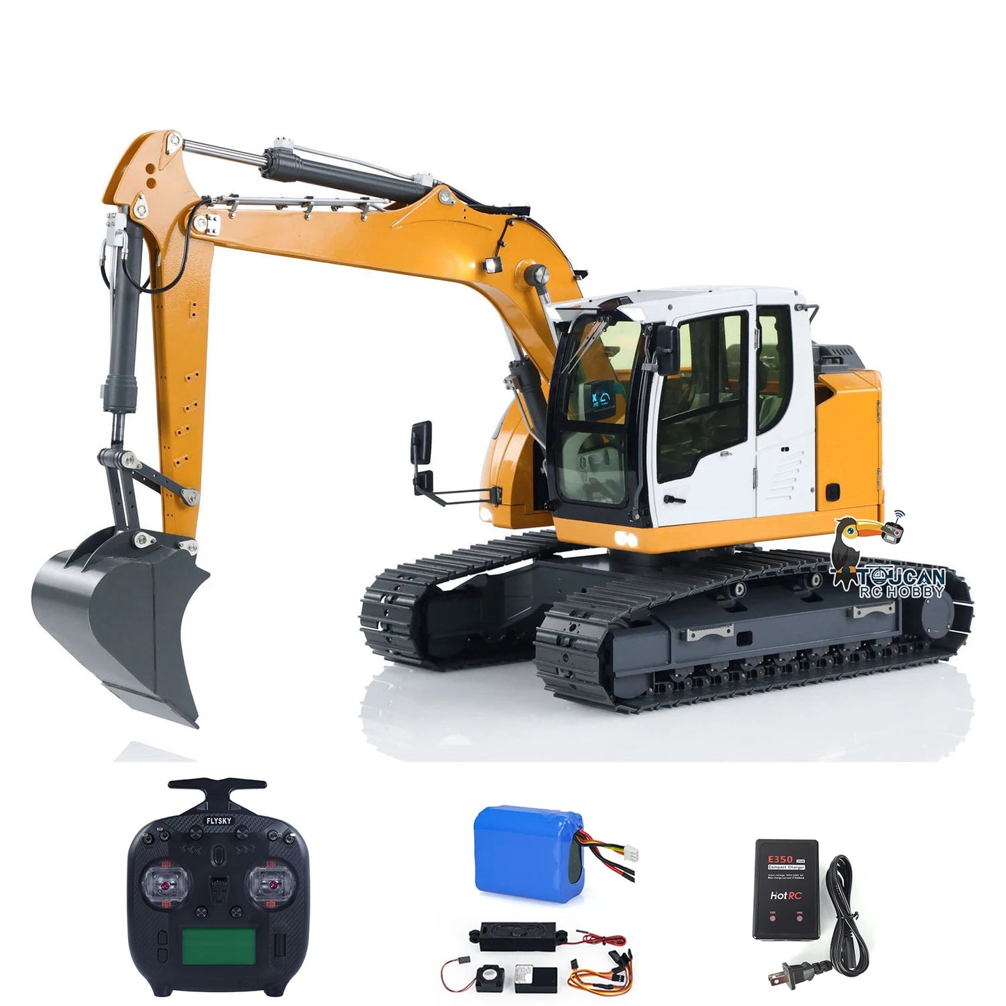 1/14 RC Hydraulic Excavator R920 JDM-208 Metal Remote Control Digger Model with Sound for Kids Adults Construction Toy