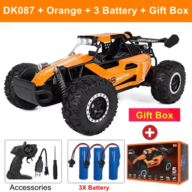 Remote Control Car RC Drift Racing 1:16 Vehicle Off Road Alloy 2.4G Radio High-Speed Trucks With LED Light Climbing Gift Kid Toy