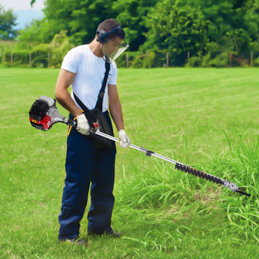 52CC Gas Weed Eater, Gas String Trimmer W/ 10'' Brush Cutter Gas Brush Cutter for Lawn Mower Yard Gas Weed Eater String Trimmer