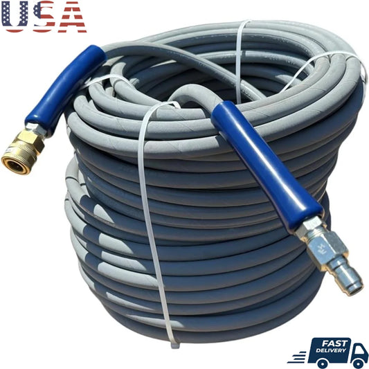 AHS295 Pressure Washer Hose 3/8" x 200' Quick Connect Non-Marking Vinyl Bend Restrictors 250°F Commercial Grade 1-Wire 4200 PSI