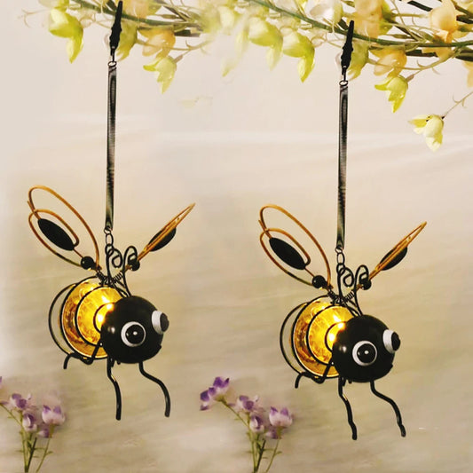 LED Hanging Flying Animals Lamp Solar Powered Painted Iron Art Crafts Light IP44 Waterproof Yard Balcony Porch Garden Decoration
