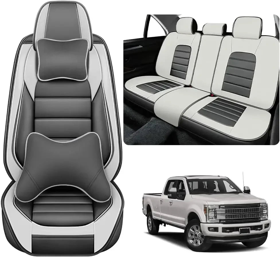 Seat Covers Fit for Toyota Tacoma 2006-2024, Waterproof Nappa Leather Full Coverage Truck Seat Cover, Muscle Sport Style Auto In