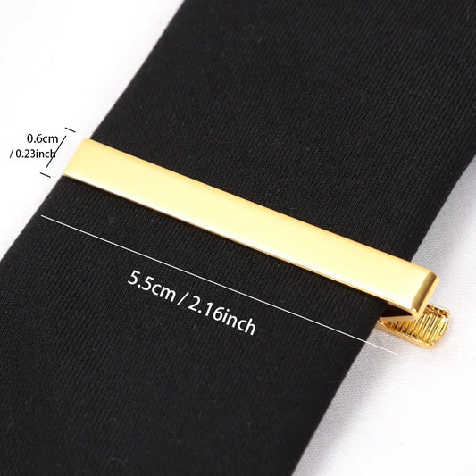 Tie Clips Gold Colour Fashion Ties for Men Gifts Metal Simple Bar Clasp Practical Necktie Accessories Tie Pin Mens Collar Clip