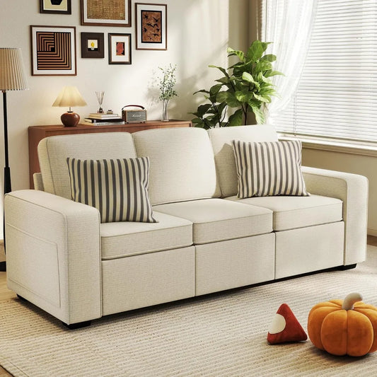 80" Modern Sofa Couch, Soft Chenille Sofas for Living Room Furniture,3 Seater Deep Seat Comfy Lounge Sofa