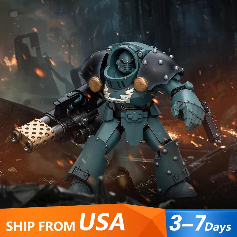 JOYTOY Warhammer The Horus Heresy Sons Of Horus Tartaros Terminator Squad Terminator With Heavy Flamer And Chainfist 1:18