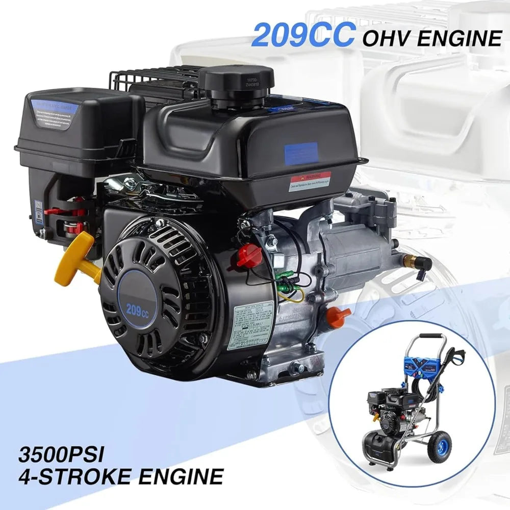 Gas Pressure Washer, 2.3GPM Gas Powered High Pressure Washer with 209CC Engine, 4 Adjustable Nozzles, 25 ft High Pressure Hose