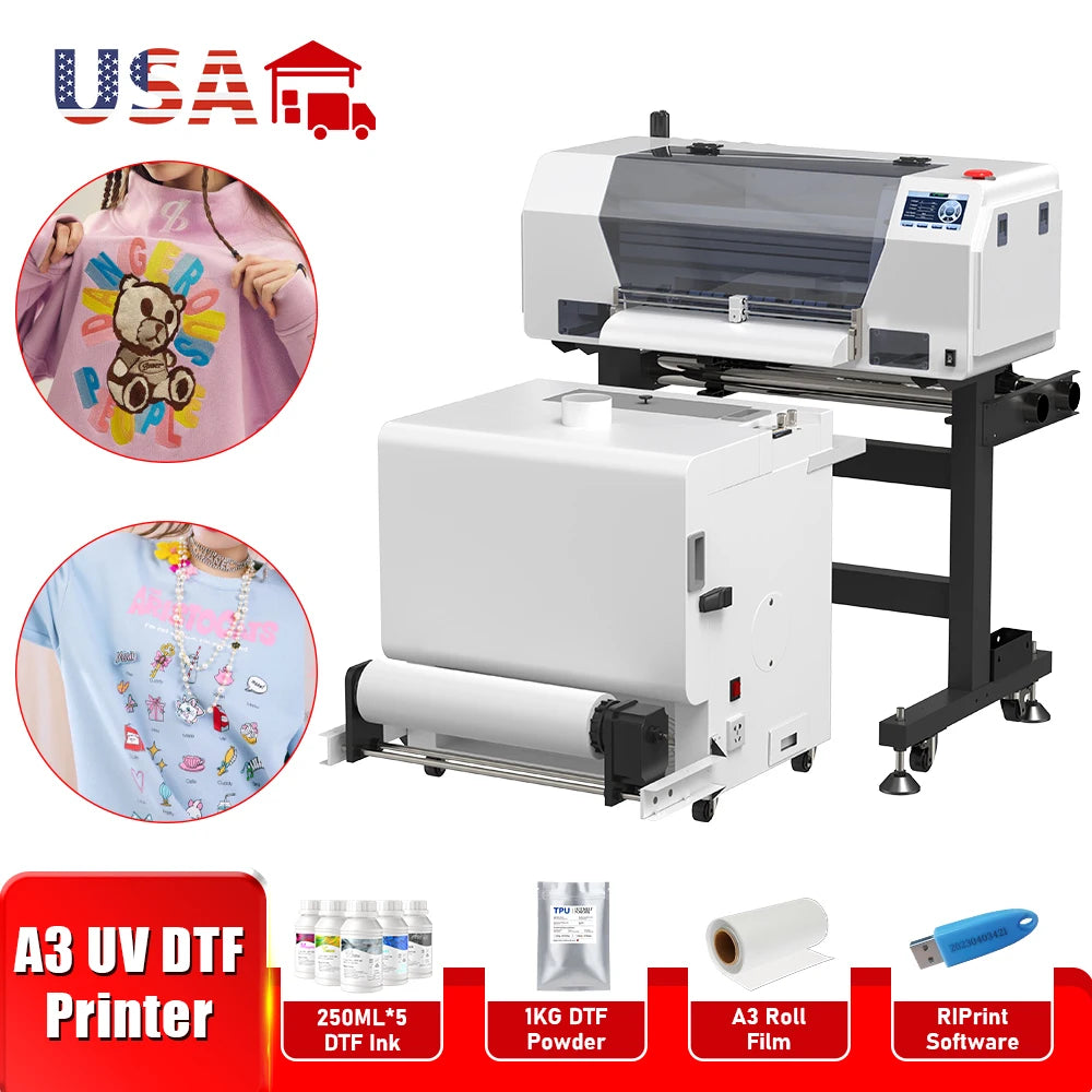 US EU Stock DTF Printer A3 A4 For Epson XP600 L805 DTF Printer uv dtf printer A3 Directly To Film t shirt Printing Machine