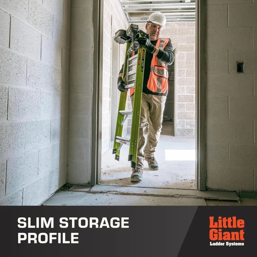 Little Giant Ultra Step Ladder with XL Platform, 3-Step Lightweight Foldable Non-Conductive Fiberglass, 300 Lbs. Capacity Type I