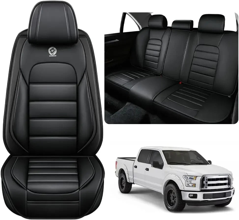Seat Covers Fit for Toyota Tacoma 2006-2024, Waterproof Nappa Leather Full Coverage Truck Seat Cover, Muscle Sport Style Auto In