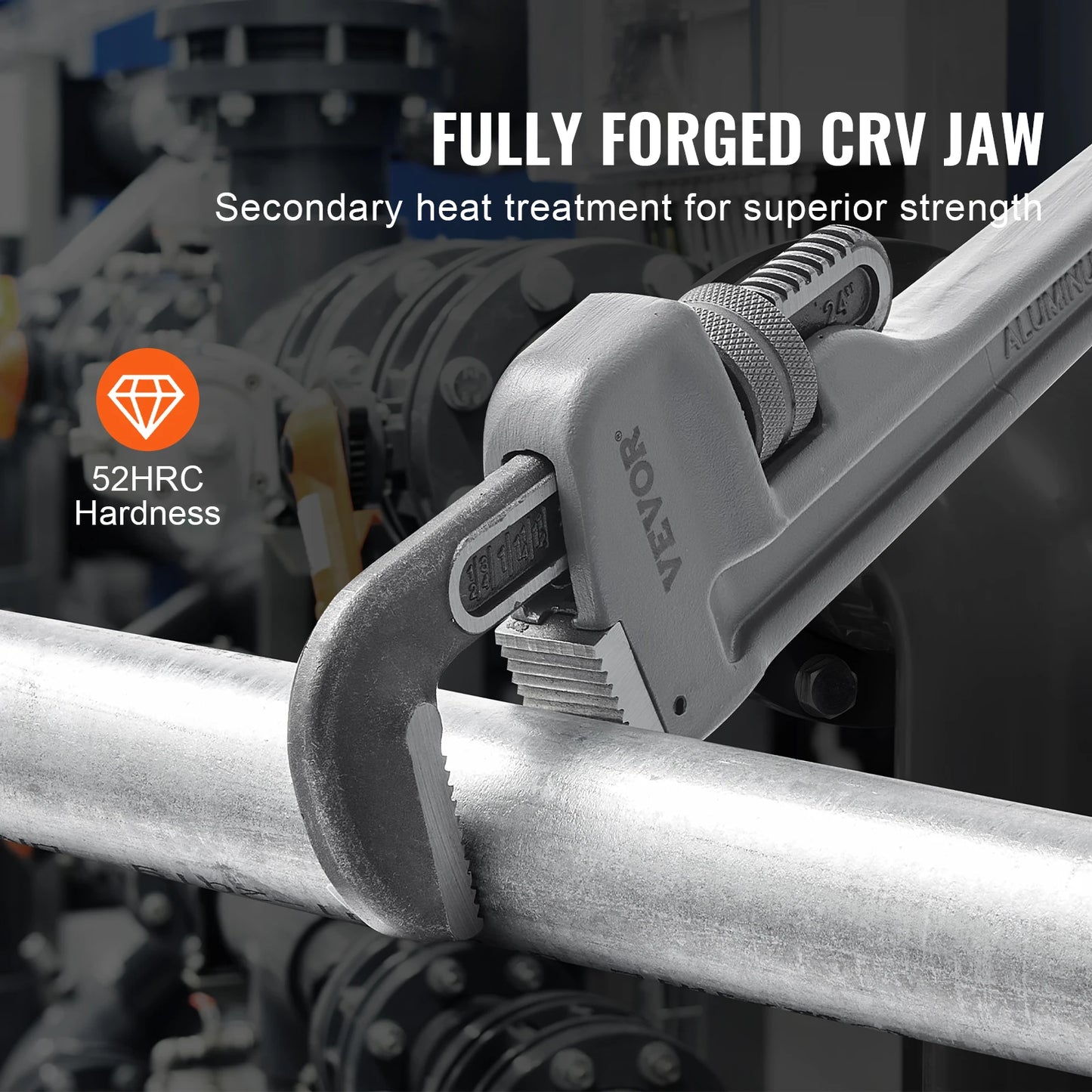 SucceBuy Pipe Wrench Aluminum Straight Pipe Wrench Adjustable Plumbing Wrench High Strength Jaw & Ergonomic Handle Automotive