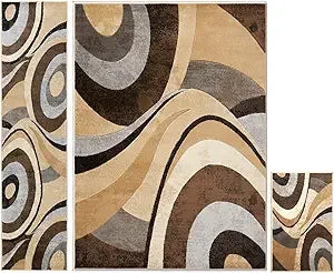 Tribeca Slade Modern Area Rug, Abstract Brown/Red 6'7"x9'10"